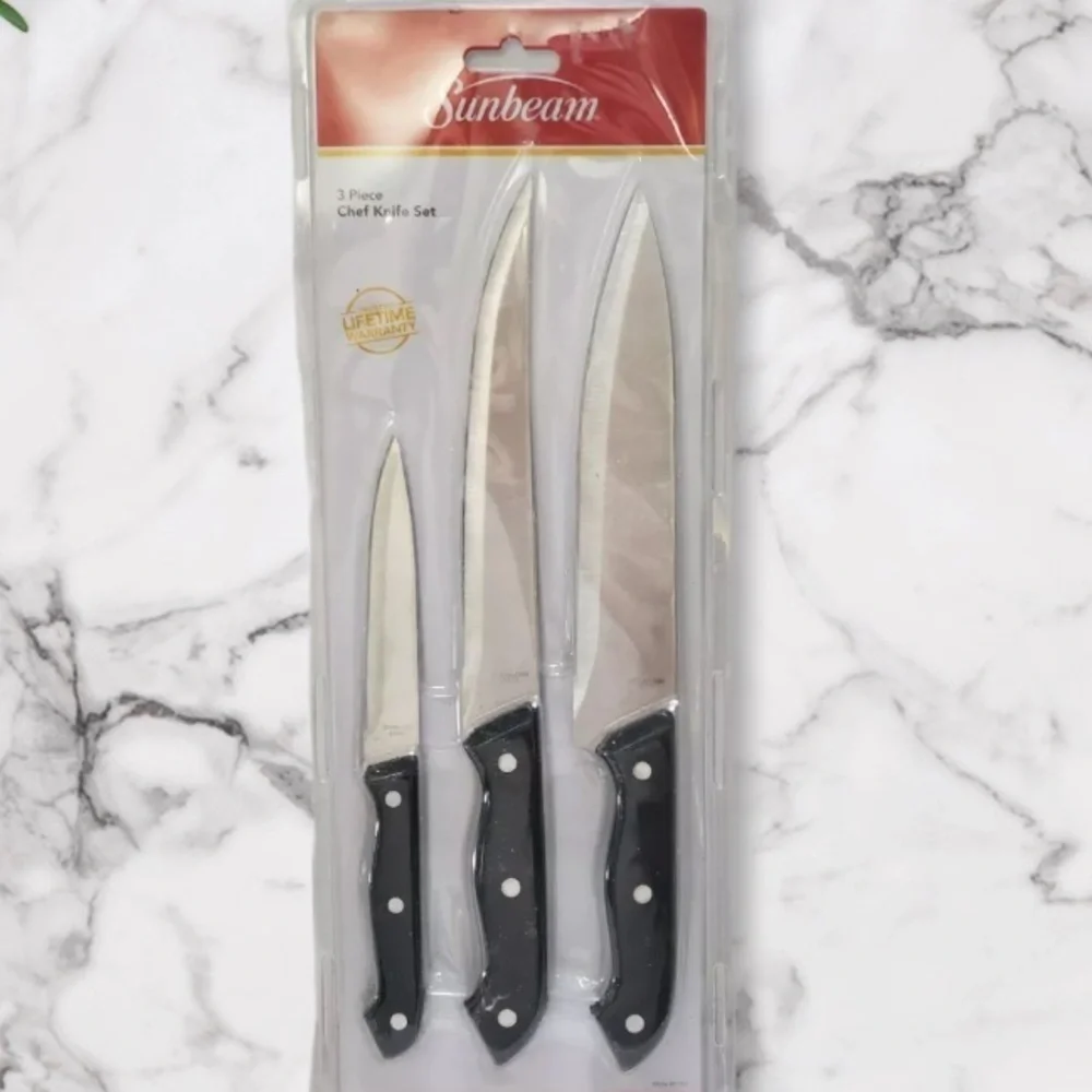 Sunbeam 3 Piece Chef Stainless Steel Knife Set